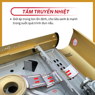Bếp Gas Mini Cao Cấp Thân Nhôm Alu-m I Van Nam Châm Ngắt Gas An Toàn - Giải Pháp Chống Nổ│Công Suất Mạnh 4.0 kW