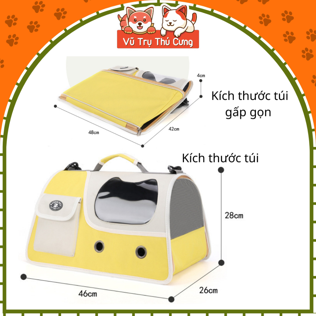 Túi Vận Chuyển Chó Mèo Form Cứng Và Thoáng Khí, Dễ Dàng Di Chuyển