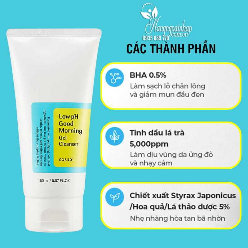 Sữa Rửa Mặt Dạng Gel COSRX Chính Hãng 150ml