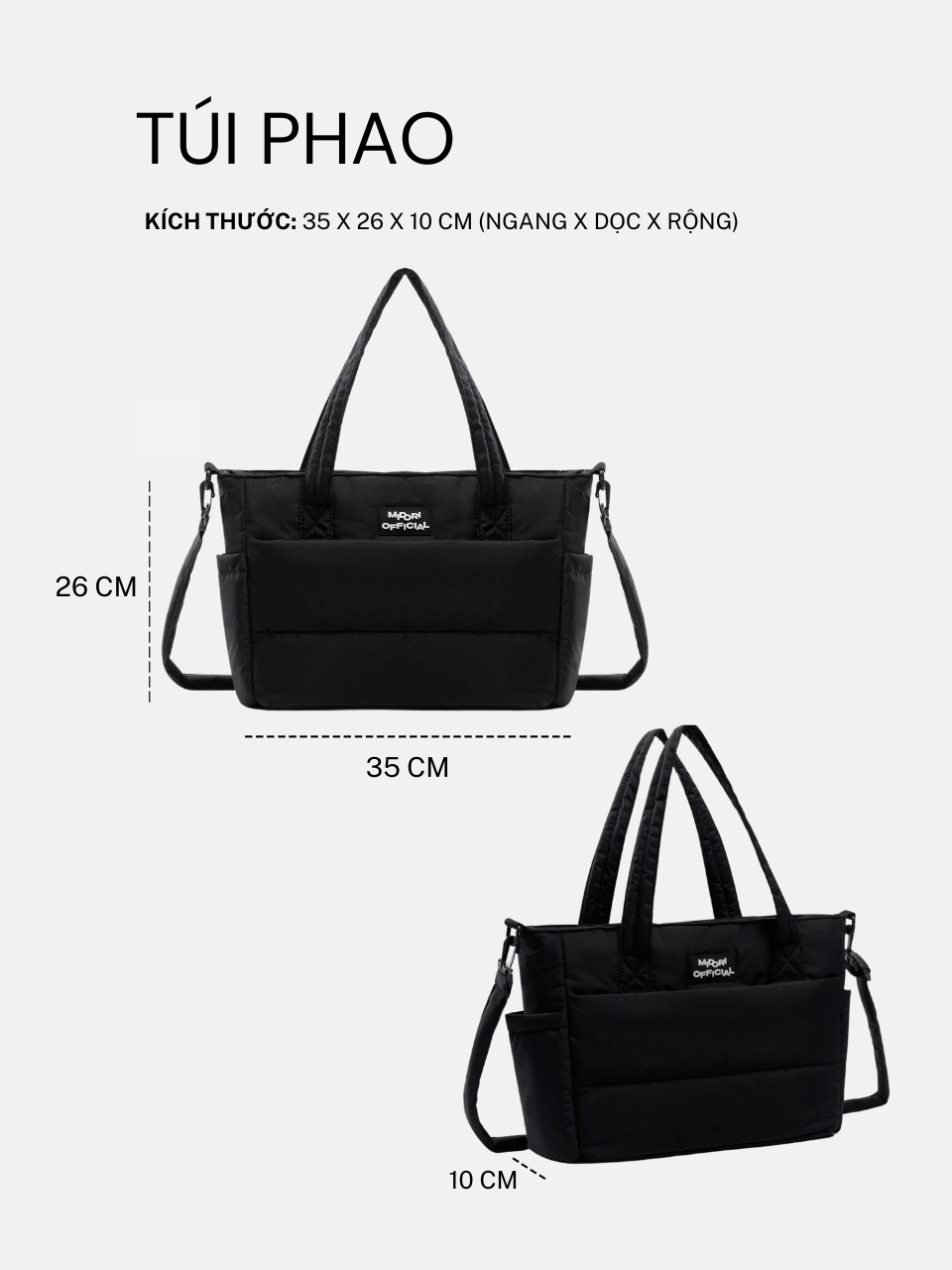 Ảnh Túi Đeo Chéo Tote Phao Chần Bông SMART Phong Cách Hàn Quốc Đi Học Công Sở | Local Brand M STUDIO 2
