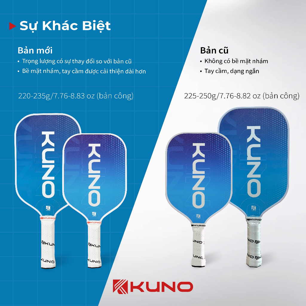 Ảnh Vợt Pickleball Kuno Starter 1 Chính Hãng dành cho người mới chơi đến người chơi trung bình 3