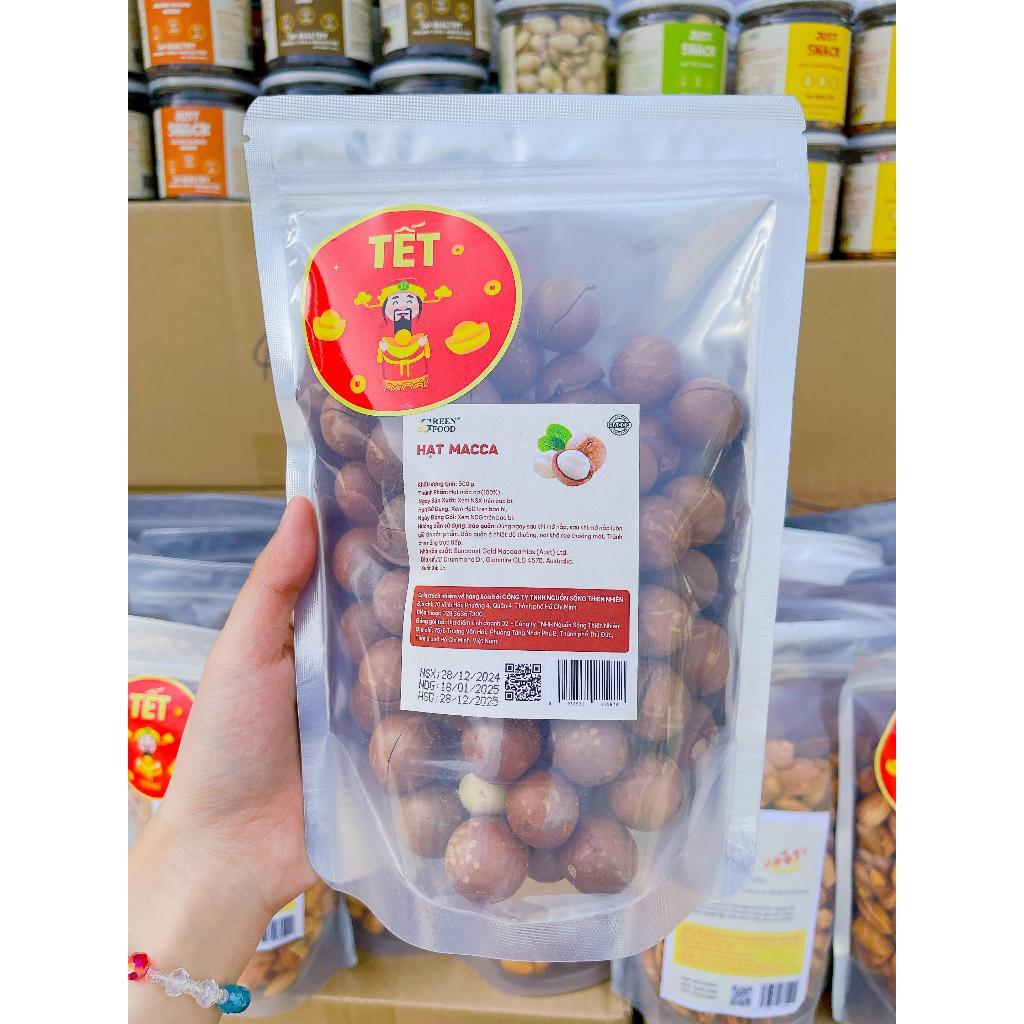 Ảnh Hạt Macca Just Snack | Túi 500g - Nhập khẩu Úc, Thơm ngon, Béo ngậy, Túi tiện lợi, Đồ ăn vặt Tết 1