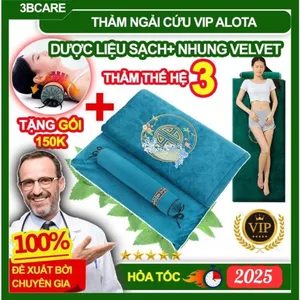 Thảm ngải cứu đông y ALOTA T15 Nhung velvet xịn sưởi điện lõi 18 loại thảo dược sạch tặng gối 150K, nệm ngải cứu cao cấp