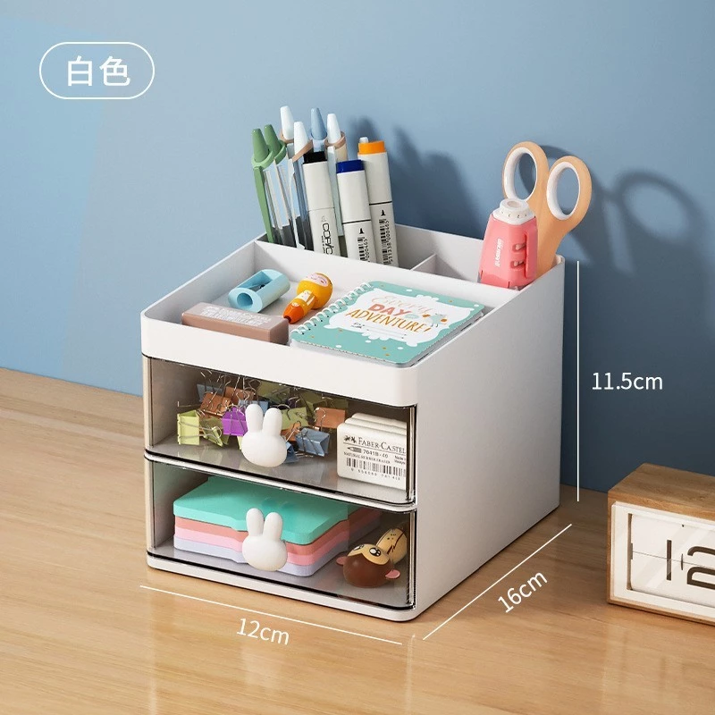 Hỏa tốc Kệ 2 Tầng Có Ngăn Kéo Hình Thỏ Đựng Dụng Cụ Học Tập / Mỹ Phẩm derco văn phòng dễ dàng di chu