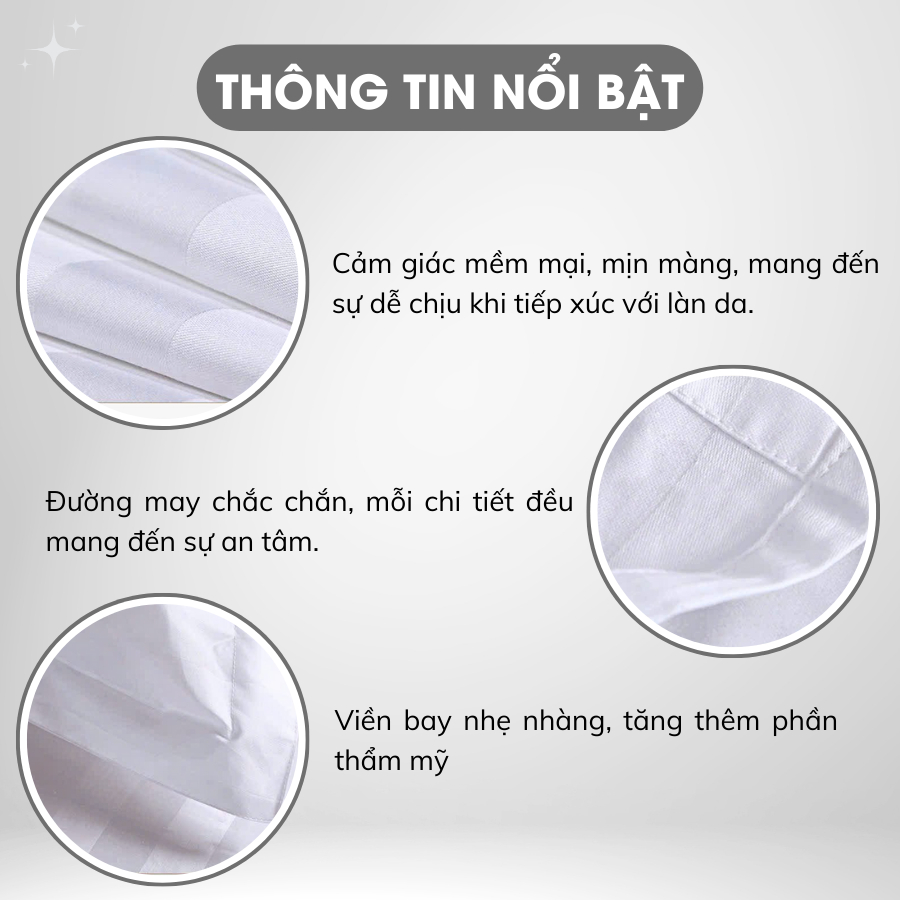 Ảnh Vỏ Áo Gối Nằm Sọc 3F A Concept Decor Áo Gối Nằm Trắng sọc Chuẩn Khách Sạn Cao Cấp Vỏ Áo Gối Mềm Mịn 50x70cm 60x80cm 2