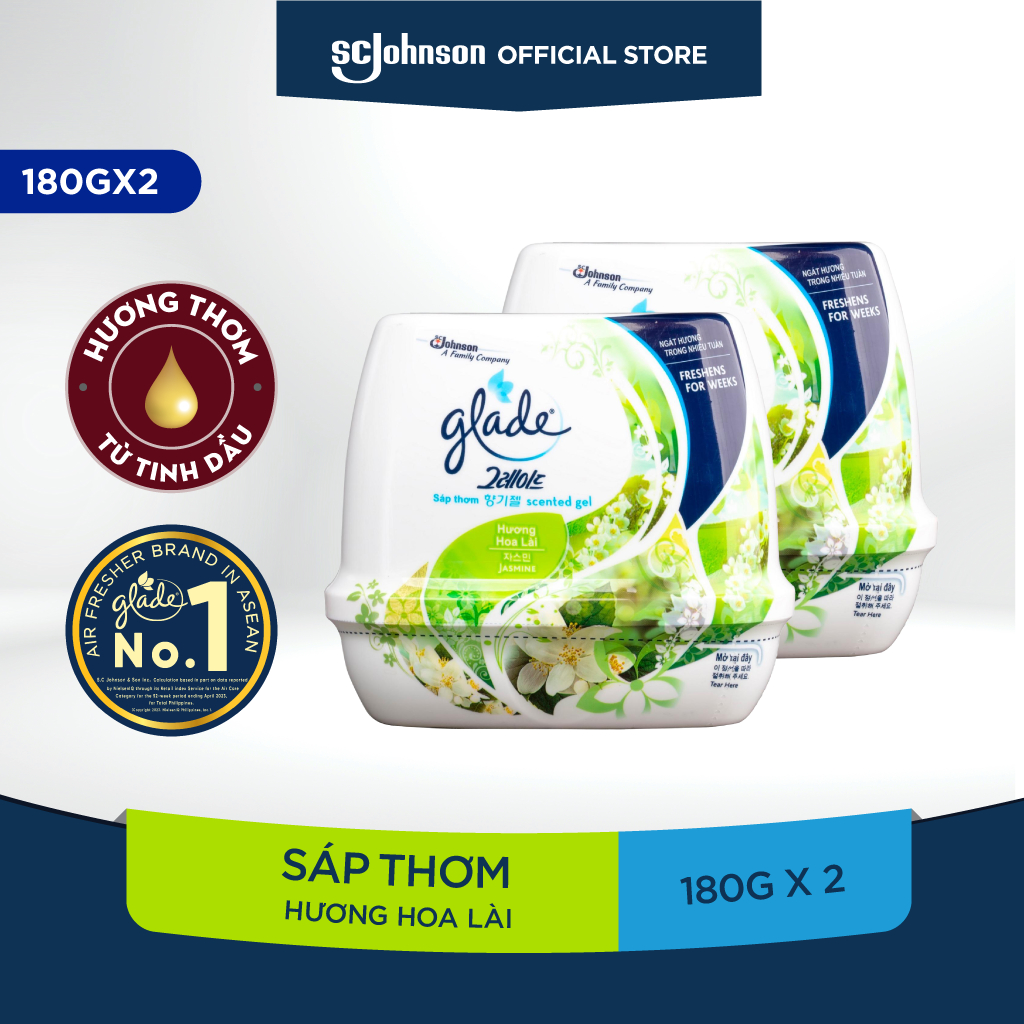Ảnh GLADE Combo 2 Sáp Thơm Hương Hoa Lài 180gx2 1