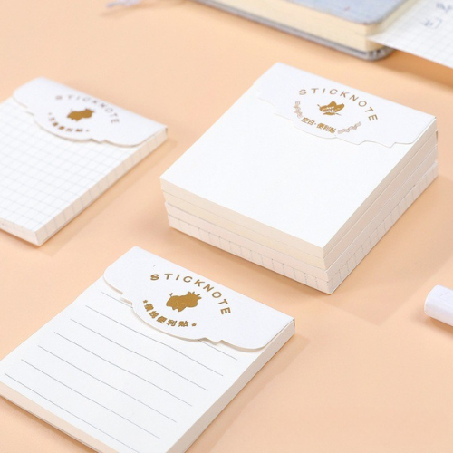Giấy Ghi Chú, Giấy Note Cute MESO 60 Tờ Hình Vuông 7.6cmx7.6cm, Giấy Nhớ Có Sẵn Keo Dán, Giấy Ghi Nhớ Kẻ ngang, Caro