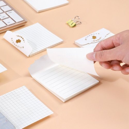 Giấy Ghi Chú, Giấy Note Cute MESO 60 Tờ Hình Vuông 7.6cmx7.6cm, Giấy Nhớ Có Sẵn Keo Dán, Giấy Ghi Nhớ Kẻ ngang, Caro