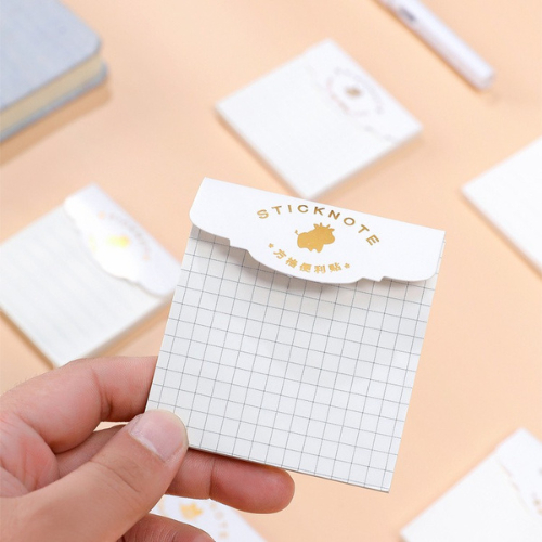 Giấy Ghi Chú, Giấy Note Cute MESO 60 Tờ Hình Vuông 7.6cmx7.6cm, Giấy Nhớ Có Sẵn Keo Dán, Giấy Ghi Nhớ Kẻ ngang, Caro