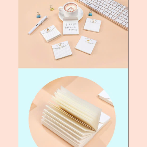 Giấy Ghi Chú, Giấy Note Cute MESO 60 Tờ Hình Vuông 7.6cmx7.6cm, Giấy Nhớ Có Sẵn Keo Dán, Giấy Ghi Nhớ Kẻ ngang, Caro