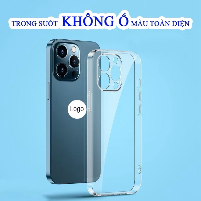 Ốp iphone mỏng trong suốt có viền và không viền ( Trong suốt )