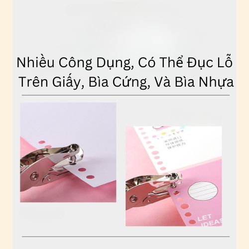 Kìm Bấm Lỗ Giấy Refill Sổ Còng, Dụng Cụ Đục Lỗ Giấy Làm Sổ Còng, Đồ Bấm Lỗ Giấy Cầm Tay MESO, Đường Kính Lỗ 6mm