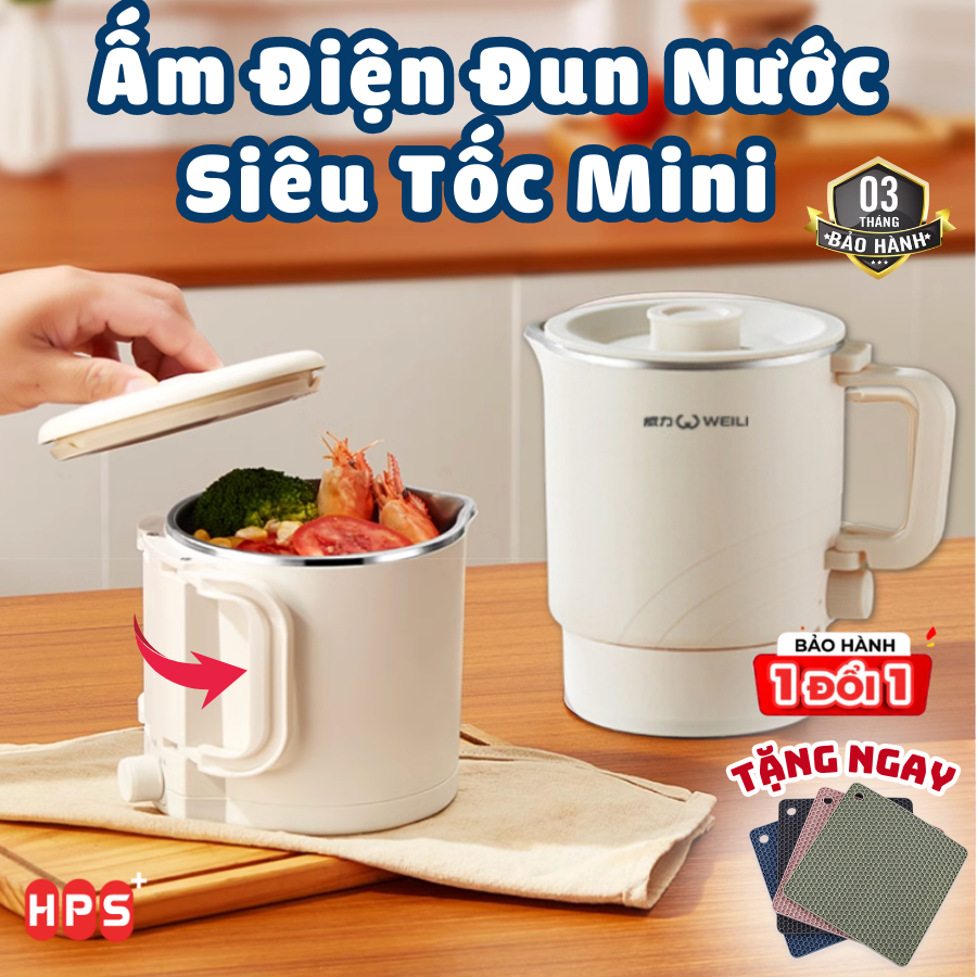 Ấm Điện Đun Nước Siêu Tốc Mini Có Thể Gấp Gọn, Giữ Nhiệt Mang Đi Du ...