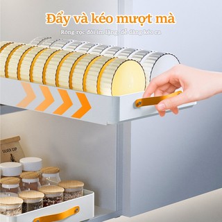 Gslife Giỏ Đựng Đồ Đa Năng Có Tay Cầm Bằng Da-Kệ Để Đồ Tủ Bếp, Kệ Đựng Gia Vị, Có Ray Trượt