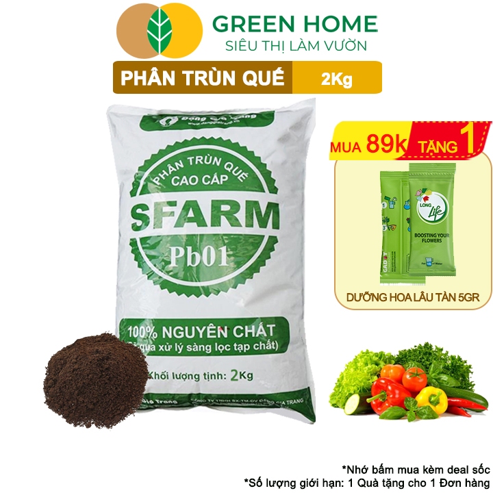 Ảnh Phân Trùn Quế Greenhome, Bao 2kg, Dinh Dưỡng Hữu Cơ, Không Mùi, Tốt Cho Lan, Bonsai, Rau, Cây Trái. 1