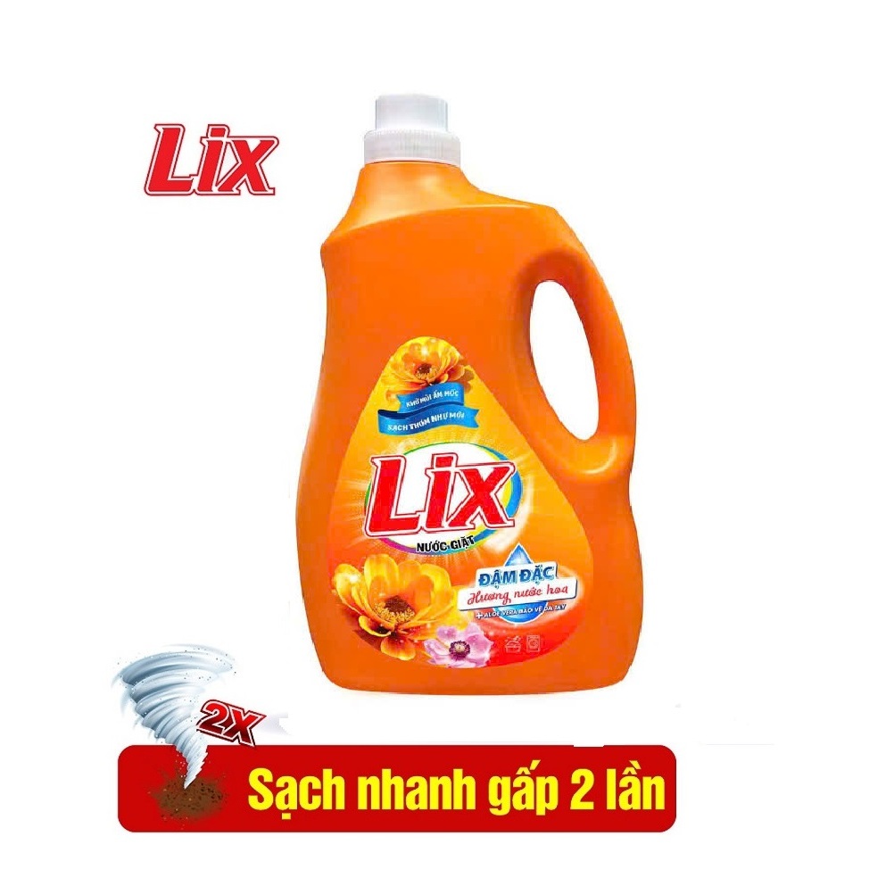 Ảnh Nước giặt Lix đậm đặc hương hoa chai 3.2kg làm sạch cực nhanh vết bẩn NGH46 tăng gấp đôi sức mạnh giặt tẩy quần áo 2