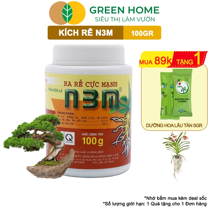 Đánh Giá Phân Bón Kích Rễ N3M Greenhome 100gr - Ra Rễ Cực Mạnh, Tăng Tỷ Lệ Giâm Chiết Thành Công