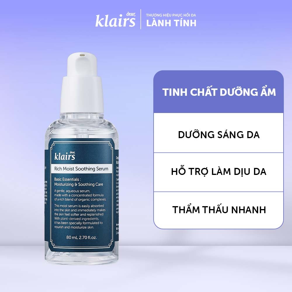 Ảnh Tinh chất dưỡng da Dear, Klairs Rich Moist Soothing Serum 80ml 3