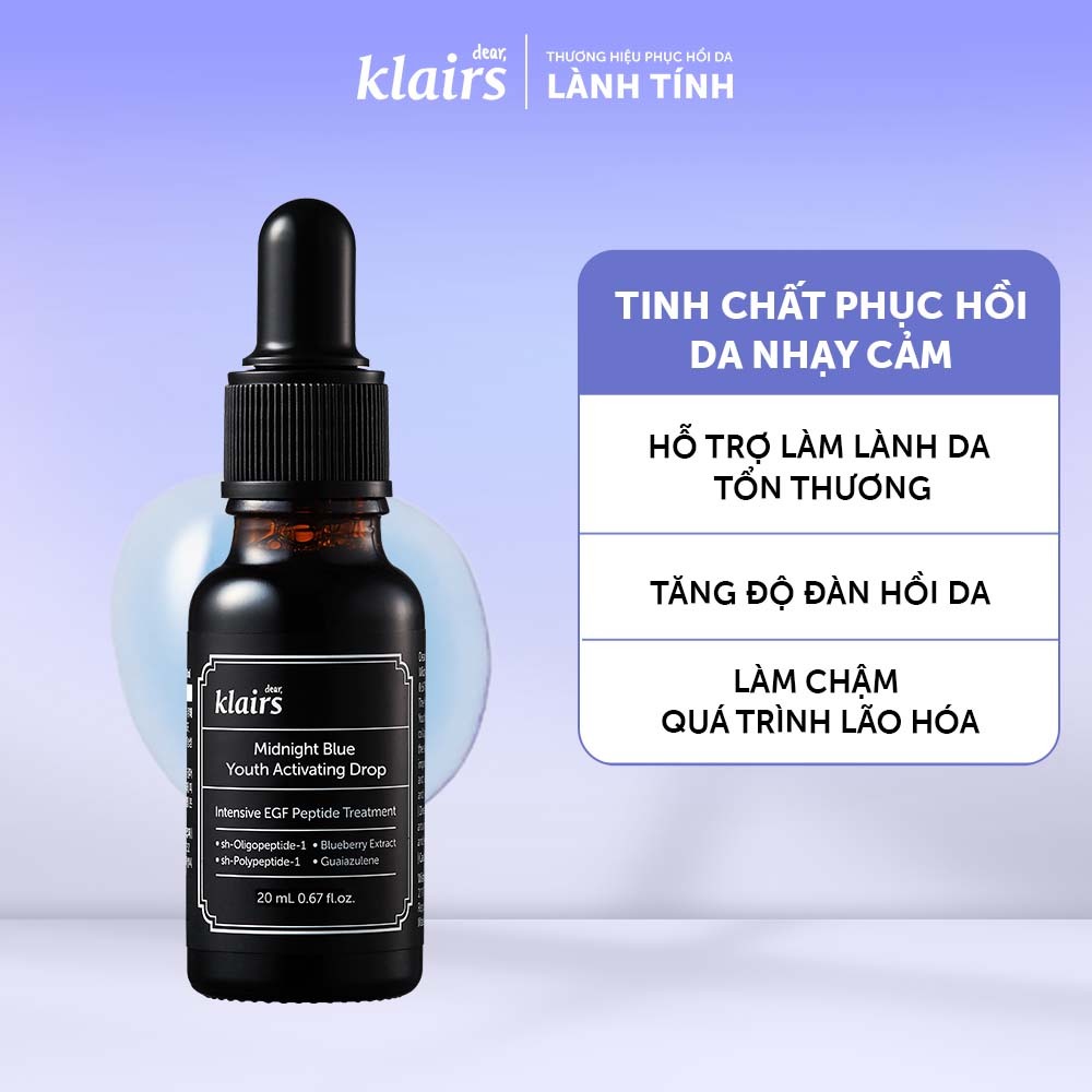 Ảnh Tinh chất dưỡng da Dear Klairs Midnight Blue Youth Activating Drop 20ml ( date 06/2026 ) 1