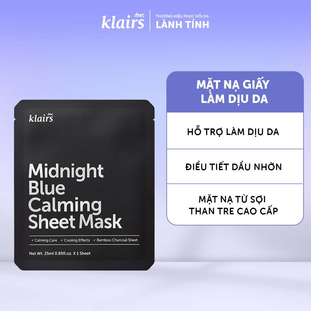 Ảnh Mặt nạ làm dịu da Dear Klairs Midnight Blue Calming Sheet Mask 25ml 1