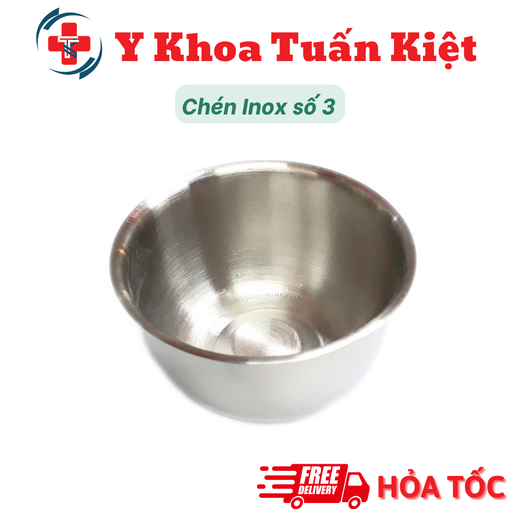 Chén inox, chén chum inox dùng trong y tế số 3 (đựng bông, cồn không gỉ ...
