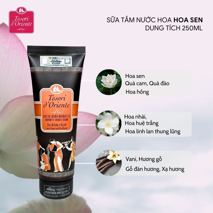 Ảnh Sữa tắm nước hoa tuýp xích Tesori d'Oriente 250ml nhập khẩu Ý lưu hương đến 8h 1
