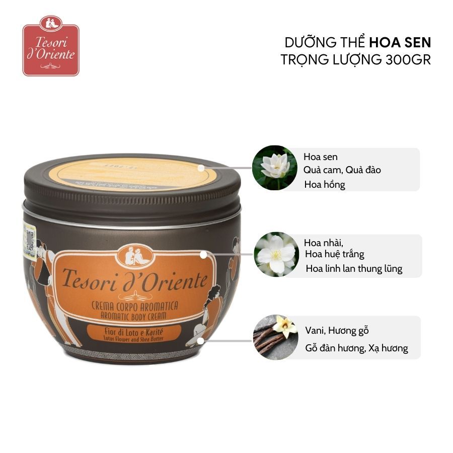 Ảnh Kem dưỡng Tesori d'Oriente 300gram hương nước hoa lưu hương đến 8h nhập khẩu Ý 1