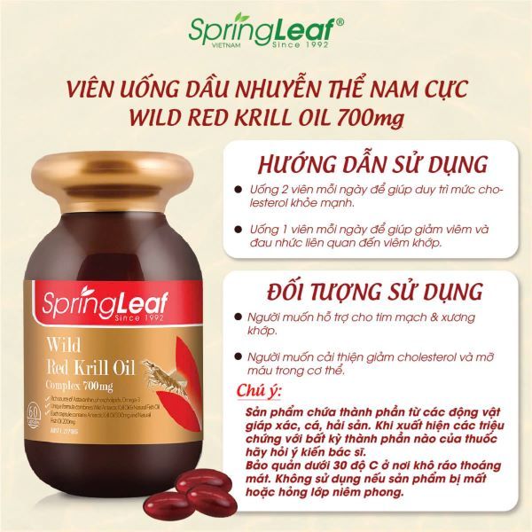 Viên Uống SPRINGLEAF Wild Red Krill Oil Complex Hộp 60 viên