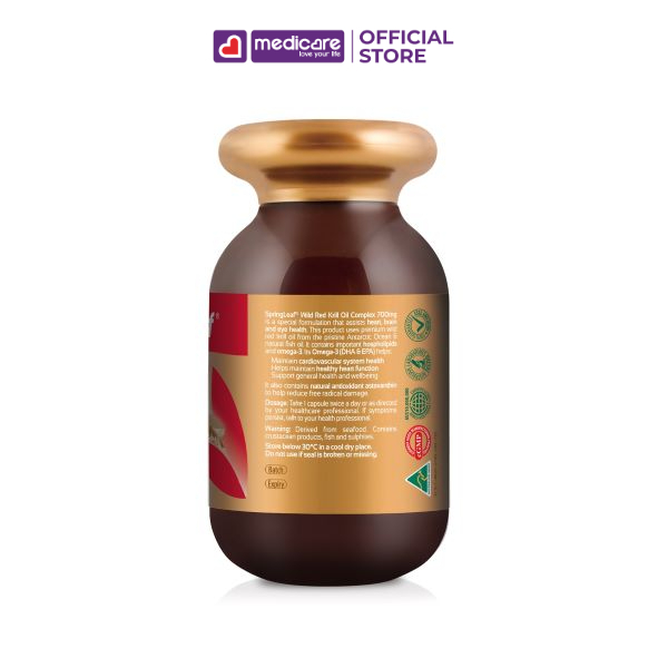 Viên Uống SPRINGLEAF Wild Red Krill Oil Complex Hộp 60 viên