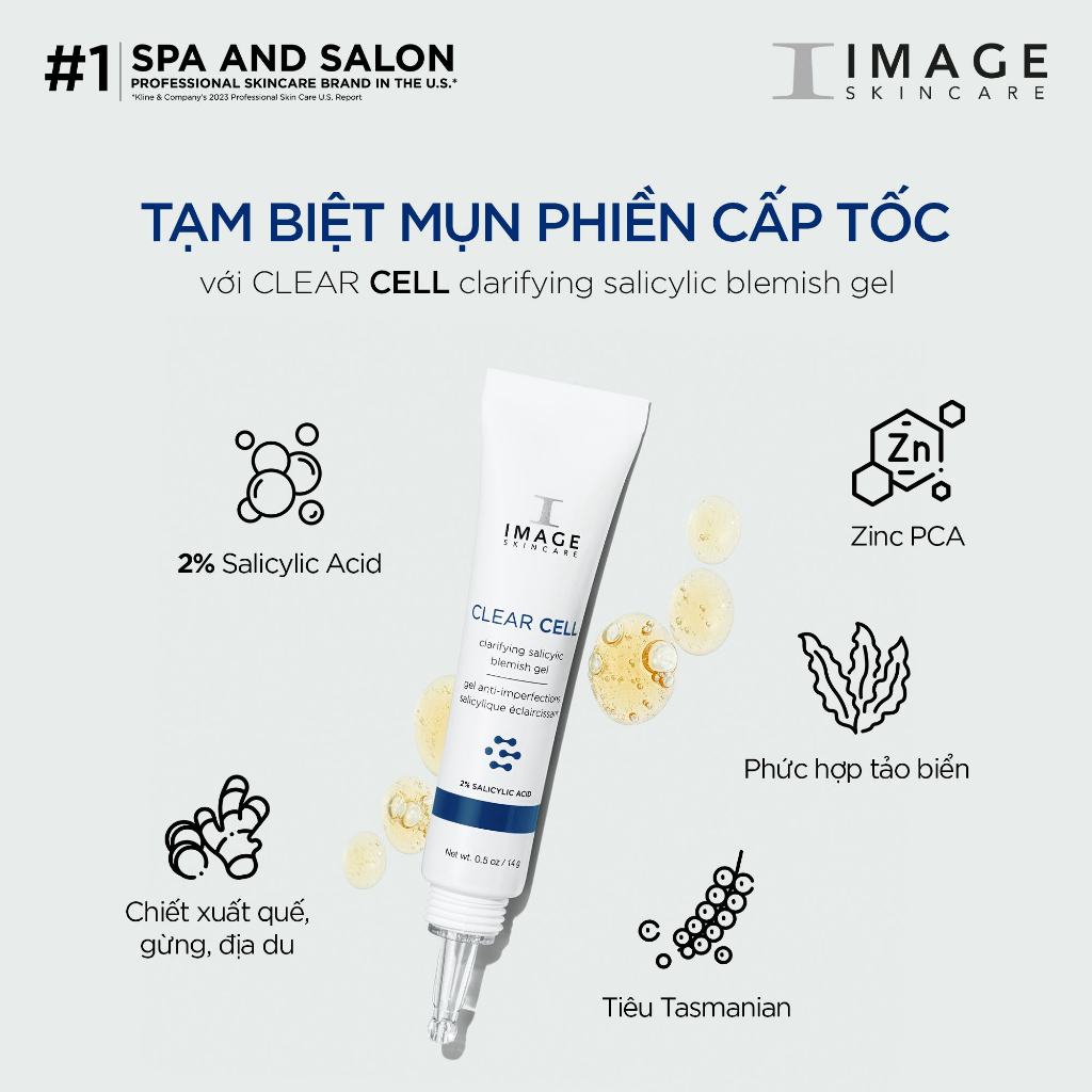 Ảnh Gel chấm mụn và giảm viêm cấp tốc IMAGE Skincare Clear Cell Clarifying Salicylic Blemish Gel 14g 2