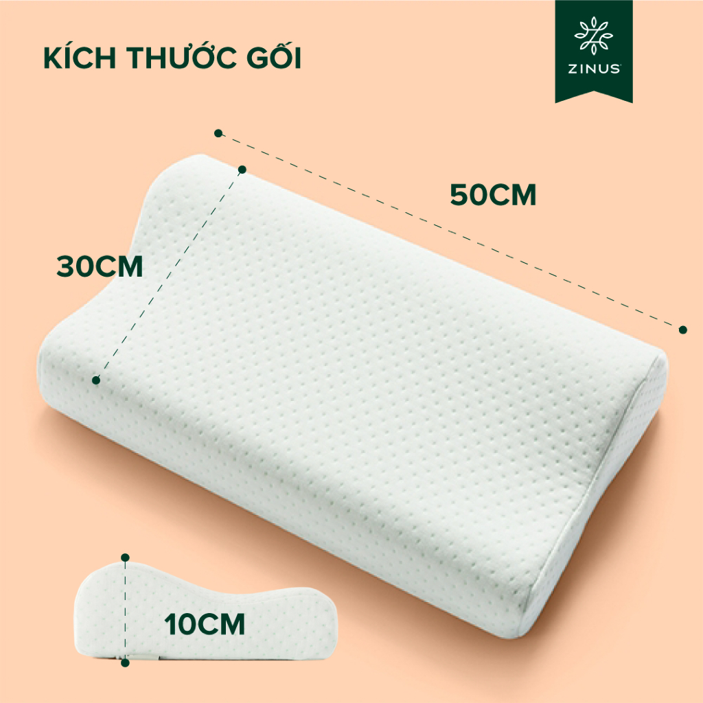 Ảnh Gối Cao Su Non Công Thái Học Giảm Đau Cổ Vai Gáy - Zinus Contour Pillow Memory Foam 2