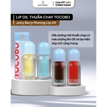 [14 màu] Dầu dưỡng môi có màu thuần chay TOCOBO JUICY BERRY PLUMING LIP OIL