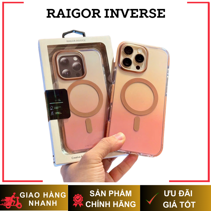 [ Chống Sốc ] Ốp Raigor Inverse Viền TPU Dẻo Chống Sốc Tích Hợp Sạc Từ Tính Tiện Lợi cho iP 16 Pro Max/16Pro