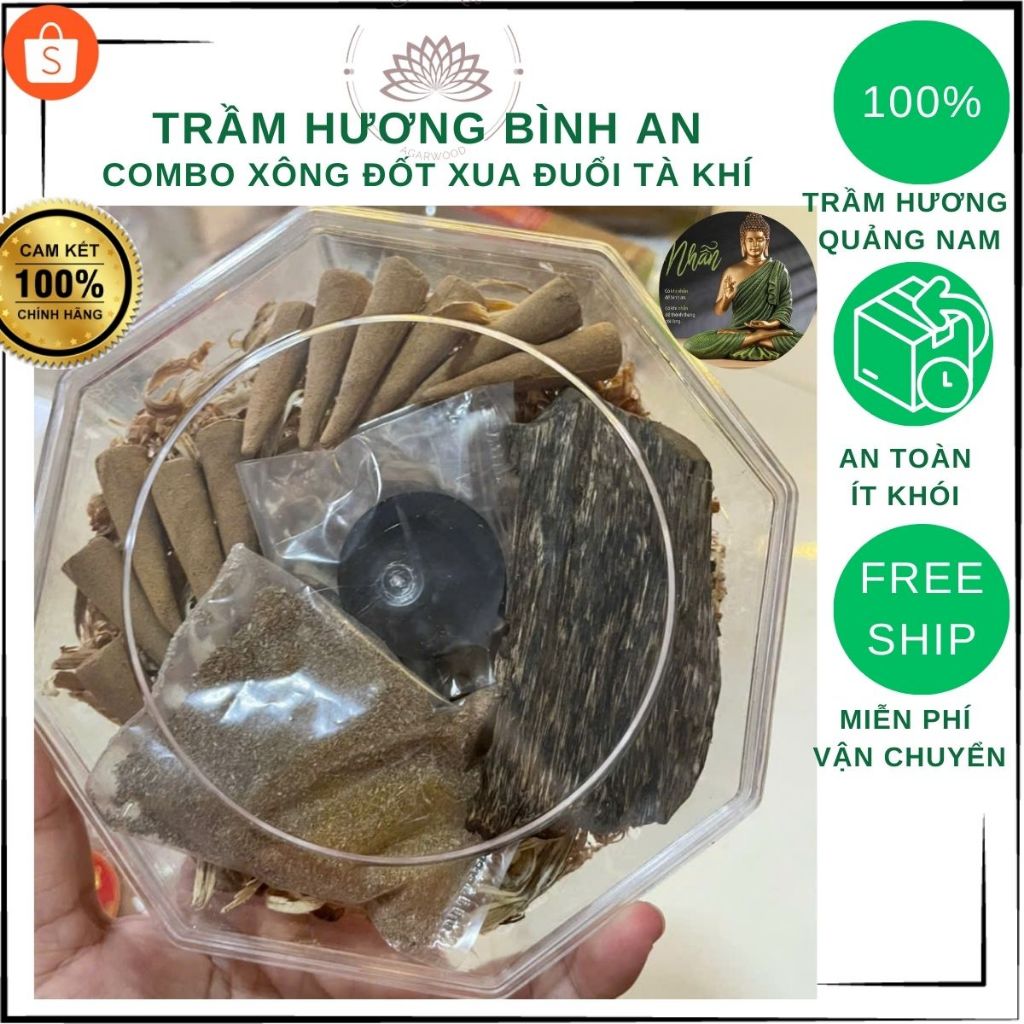 [Hàng sẵn]Trầm hương đốt xông nhà tẩy uế BÌNH AN đồ thờ cúng phong thủy mang lại may mắn cho gia chủ