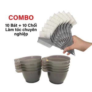 ❌GIÁ SỈ❌ Combo 10 bát 10 chổi nhuộm tóc cao cấp chuyên nghiệp, bát chổi vào thuốc làm tóc