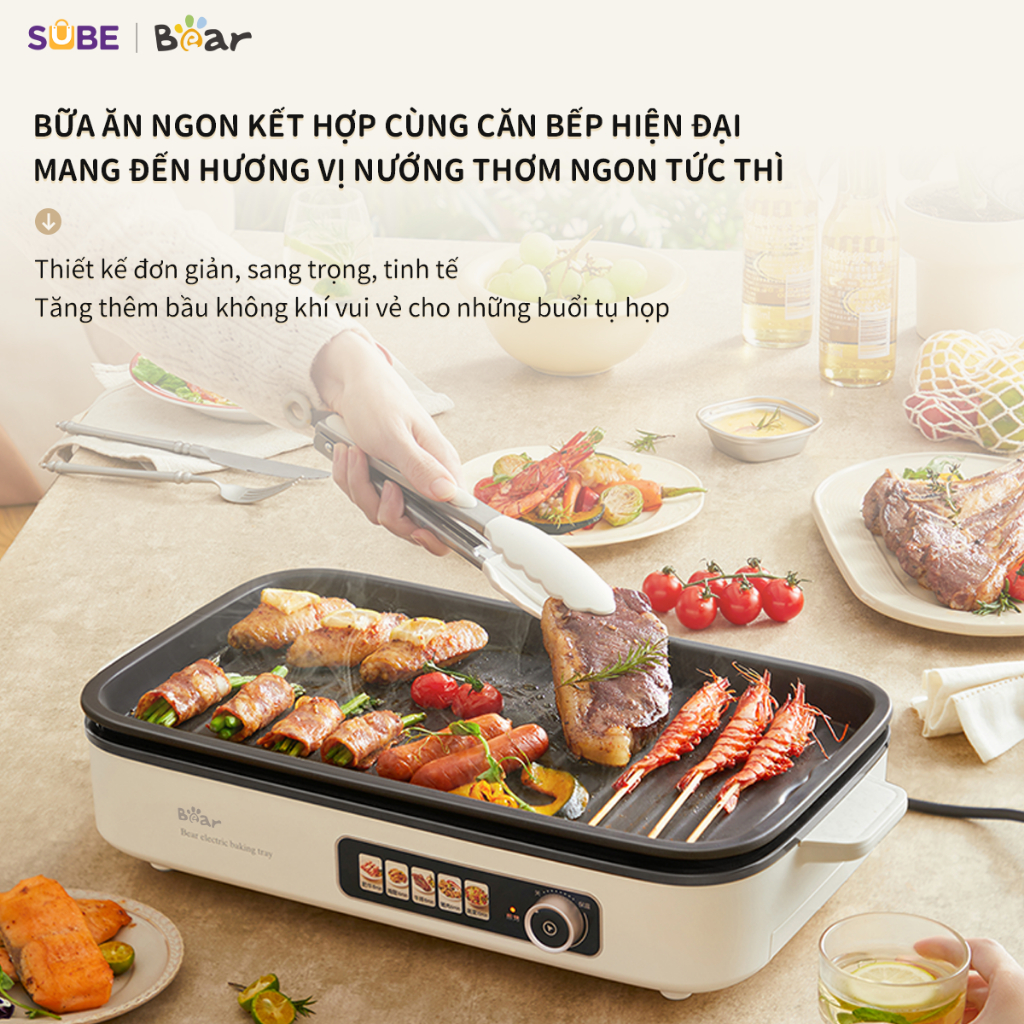 Ảnh Bếp Nướng Điện Không Khói Bear Đa Năng Chiên Xào Khay Nướng Hệ Thống Phát Nhiệt 5U Phân Bố Nhiệt Đồng Đều GR-4H15C 3