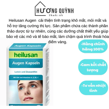 Viên Uống Bổ Mắt Heilusan Augen Kapeln Bổ Sung Dưỡng Chất Cho Mắt,Giảm Mỏi,Khô Nhức Mắt.Hộp 30 viên