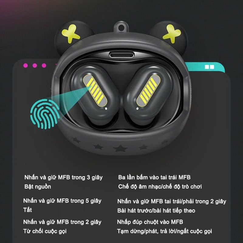 Tai nghe Bluetooth ONIKUMA T20 Tai Nghe Không Dây Âm Thanh HIFI Bass Mạnh, Tặng Kèm Dây Đeo