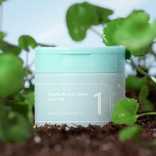 Toner Pad rau má làm dịu da NUMBUZIN No.1 Centella Re-leaf Green, nước hoa hồng dạng miếng 70pcs/190ml