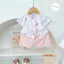 Bộ cộc tay bộ dài tay sơ sinh thun lạnh LT cho bé gái 3-9 kg bảng màu in hoạ tiết xinh Đậu Đậu Store