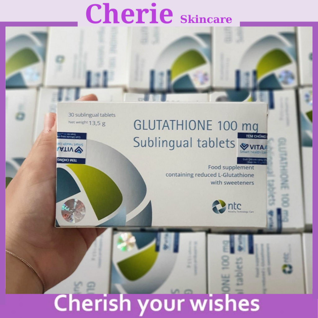 Công ty) Ngậm Trắng Da Glutathione 100mg Sublingual Tablets