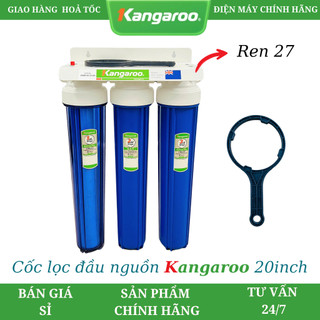 Bộ cốc lọc đầu nguồn Kangaroo 20inch - Lọc Nước Sinh Hoạt, Nấu Ăn, Xử Lý Nước Trước Máy Giặt