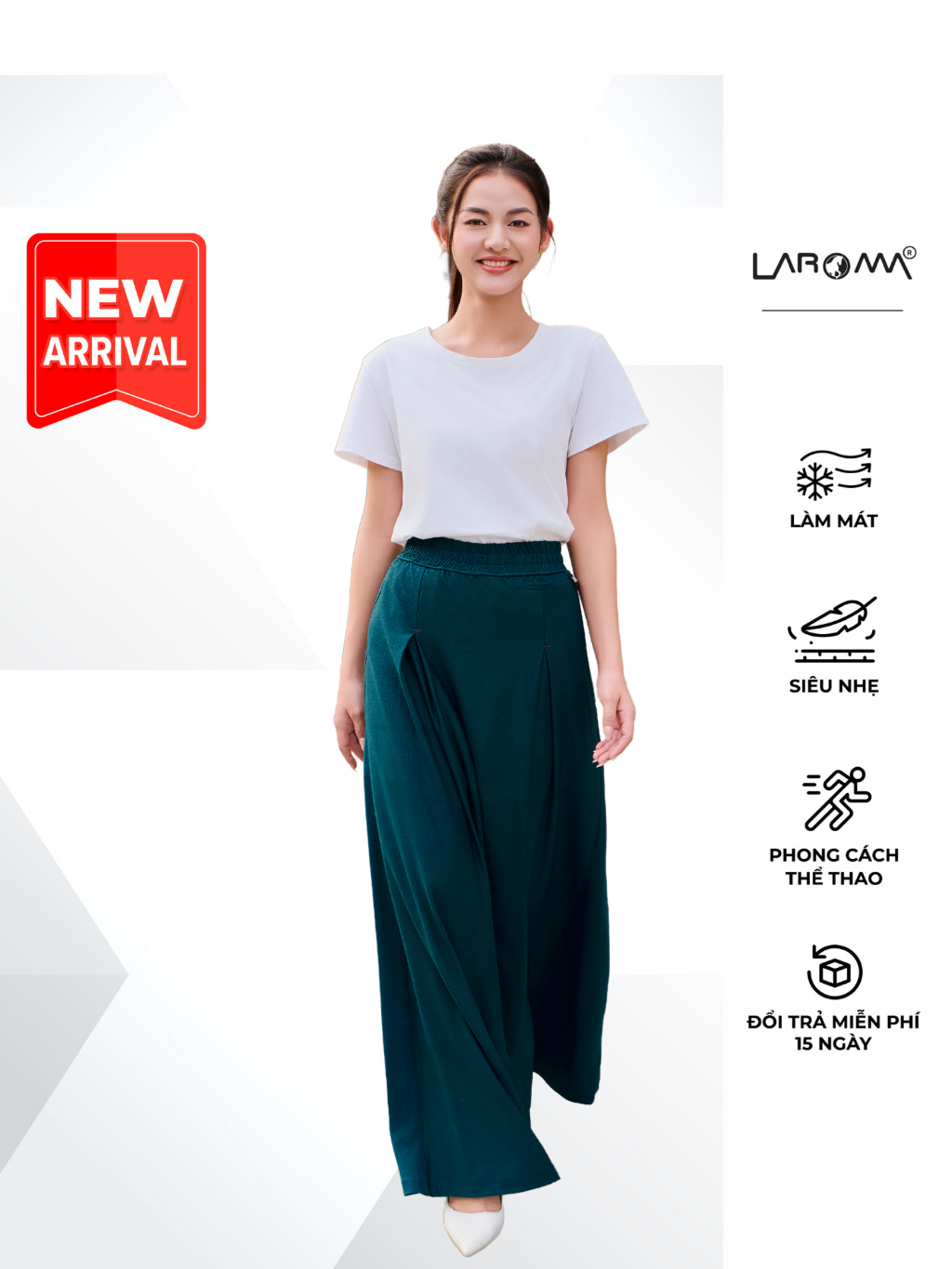 Ảnh Chân Váy Quây Chống Nắng Nữ Coolair Laroma | UPF50+ | Vải Thơm | Làm Mát | Thời Trang | Đa Dụng 1