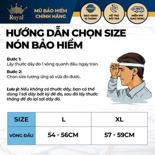 Mũ bảo hiểm nửa đầu Royal M162K có kính chắn gió màu trong chắn che mặt đi xe máy chính hãng