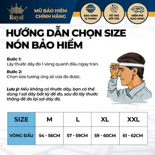 Mũ bảo hiểm xe máy 3/4 Royal M139 kính âm design cá tính nhiều size dành cho nam nữ chính hãng
