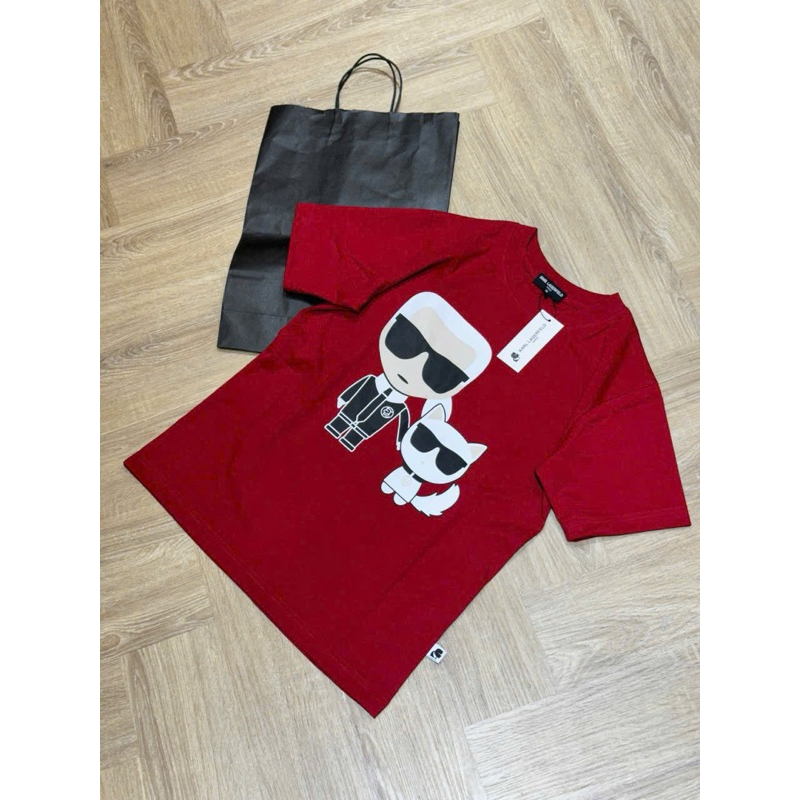 005 Áo Thun Đỏ Hình K.A.R.L Form Rộng Đỏ In Hình Cá Tính Chất Cotton Mềm Mịn, Thoáng Mát Kèm Ảnh Thật 2025
