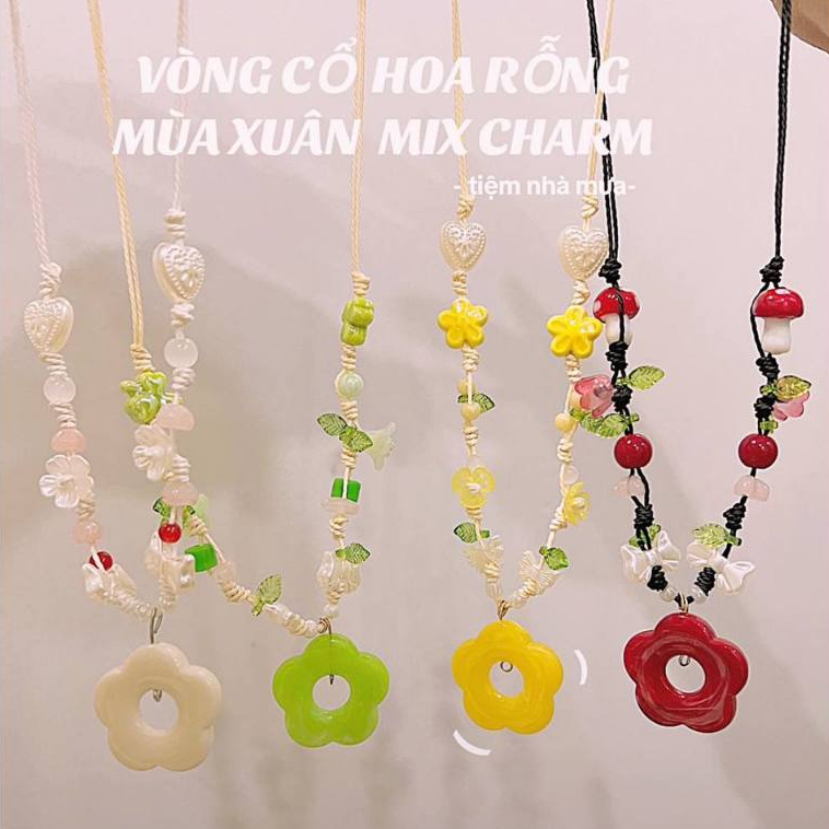 |𝑩𝑺𝑻 𝑿𝒖𝒂̂𝒏 𝒗𝒆̂̀| Vòng cổ hoa rỗng mùa Xuân mix charm - Tiệm Nhà Mưa ...