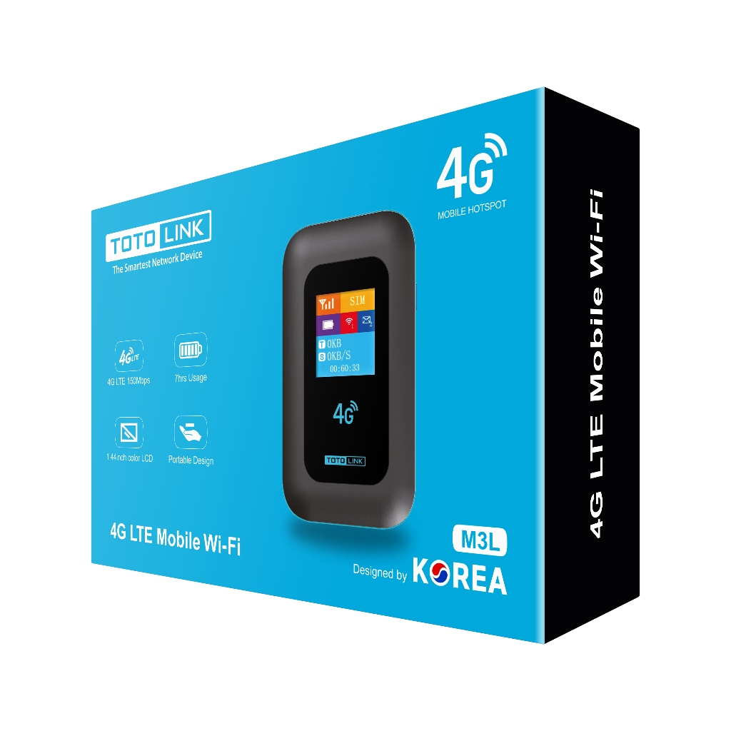 Bộ phát Wi-Fi di động 4G TOTOLINK M3L - Chuẩn công nghệ Wi-Fi 6 AX300