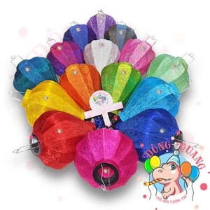 Lồng Đèn Hội An Vải Lụa Gấm - Dáng Tỏi (10-20-30-40-60cm)