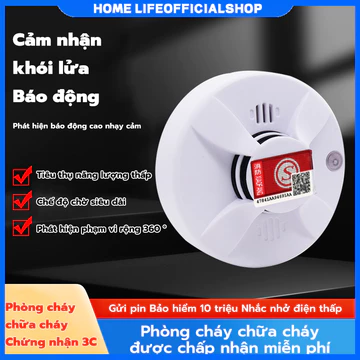 [📢Free shipping🕹️]Chuông báo cháy báo khói không dây,báo cháy tự động cảm biến khói dùng pin độ nhạy cao